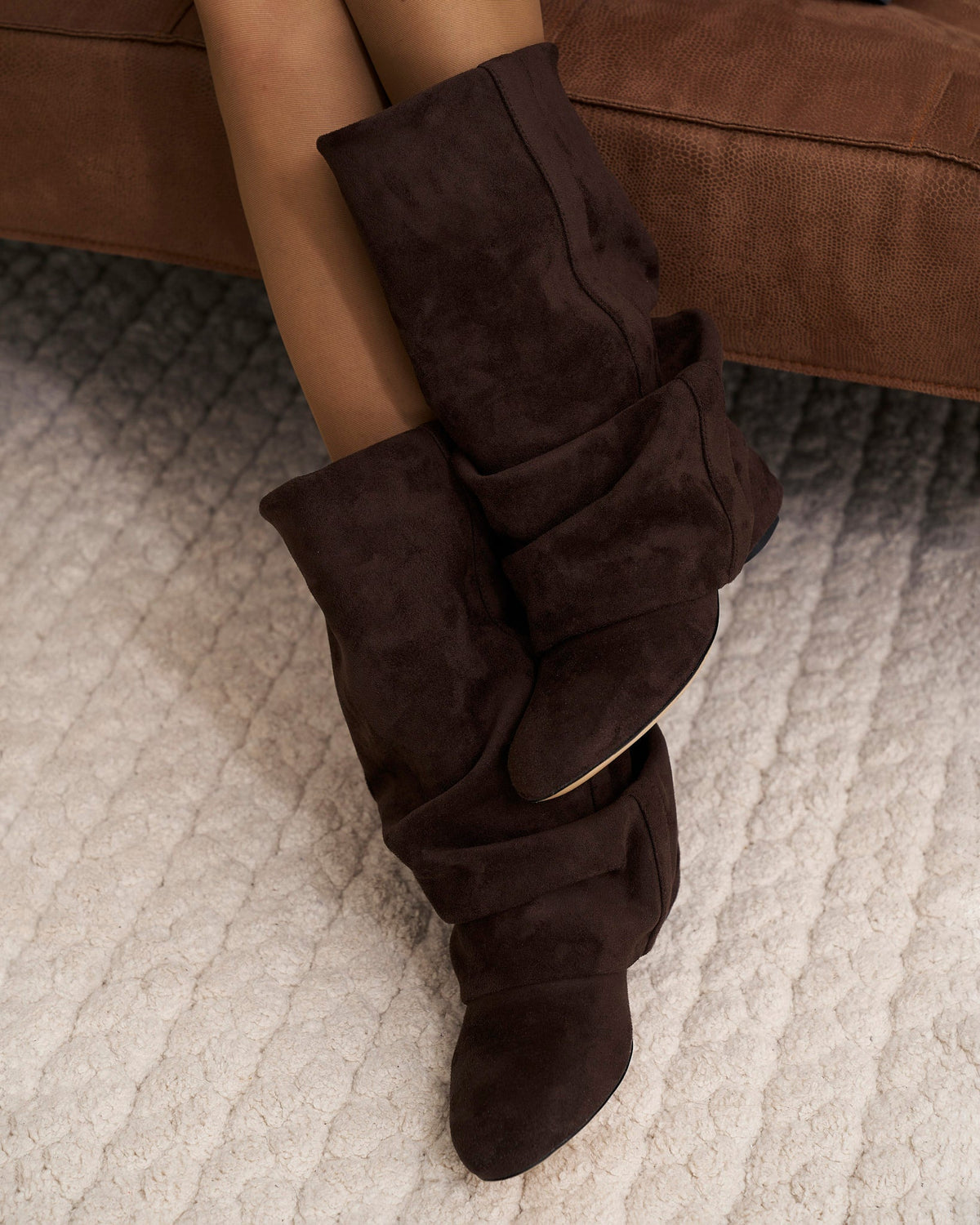Rosalind | Women's Slouchy Round Toe Knee High Boot