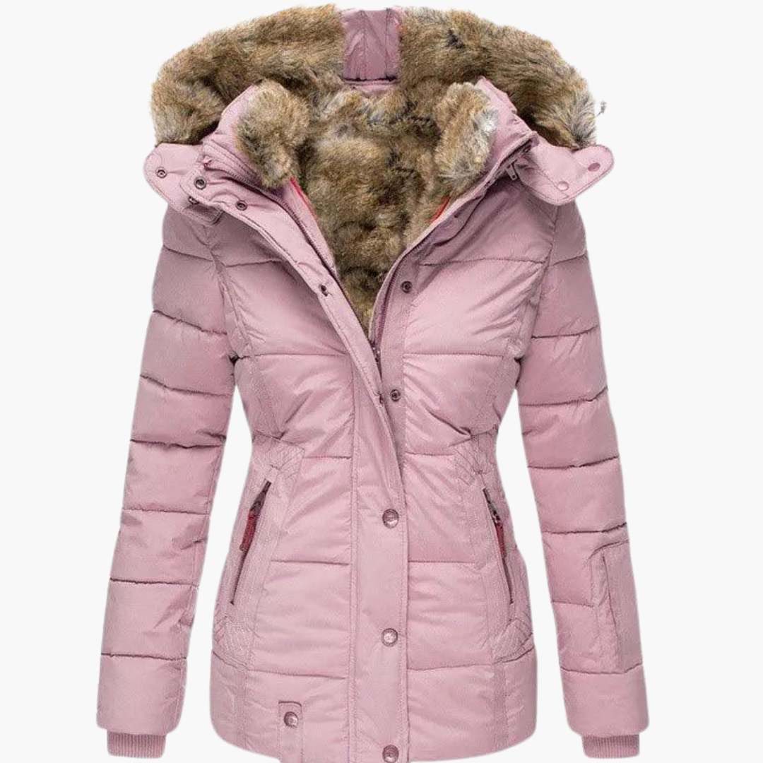 Elara | Women's Slim Fit Quilted Hooded Winter Parka Jacket