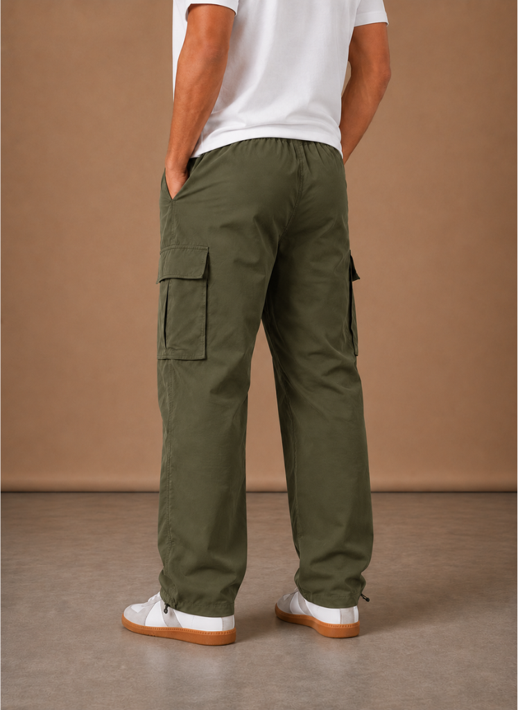 Halric | Men's Relaxed Fit Straight-Leg Drawstring Cargo Trousers