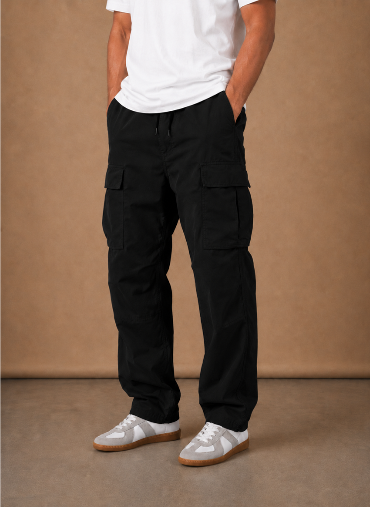 Halric | Men's Relaxed Fit Straight-Leg Drawstring Cargo Trousers