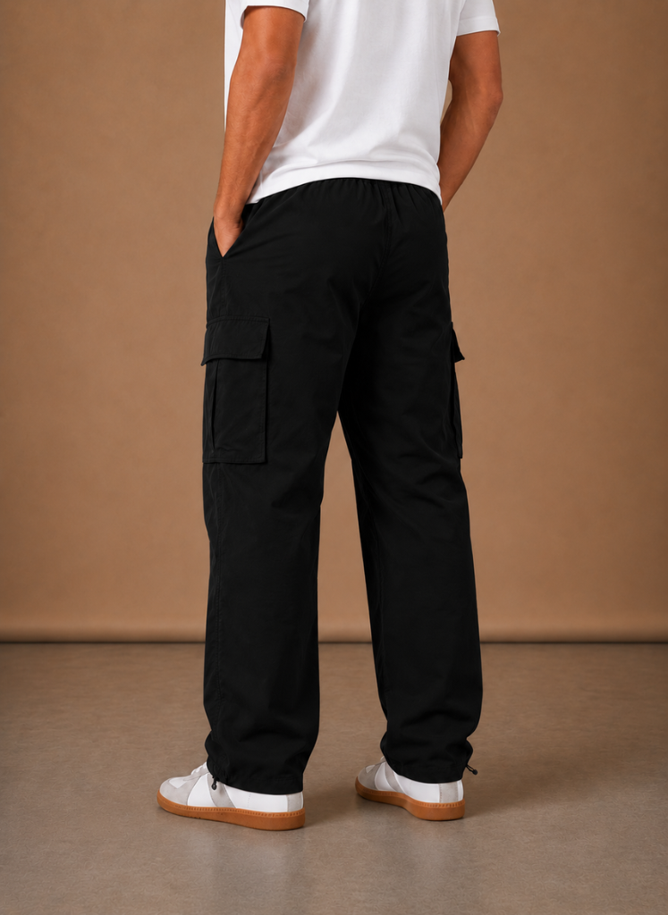 Halric | Men's Relaxed Fit Straight-Leg Drawstring Cargo Trousers