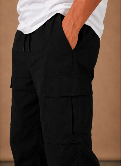 Halric | Men's Relaxed Fit Straight-Leg Drawstring Cargo Trousers