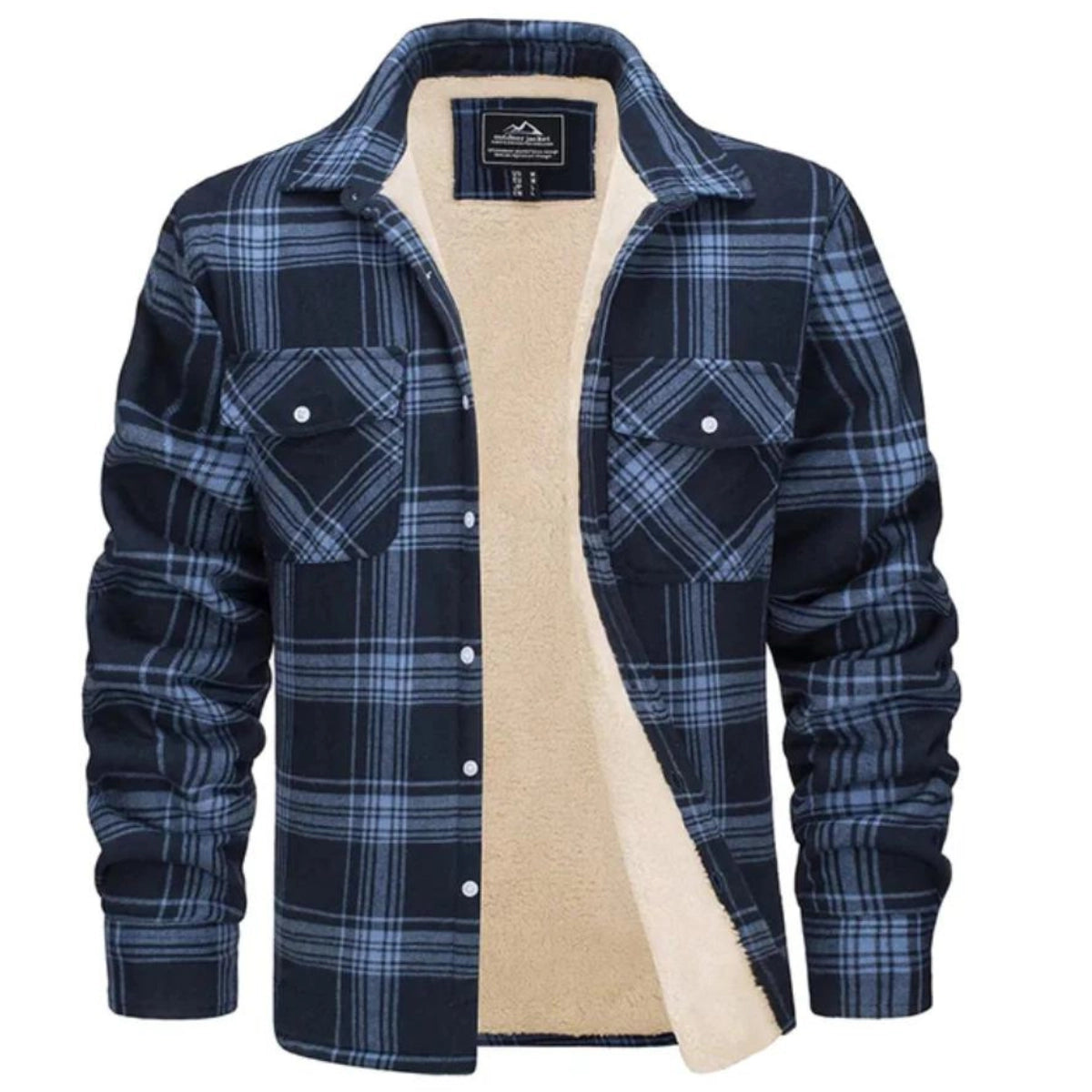 Bowen | Men's Plaid Sherpa Lined Long Sleeve Shirt Jacket