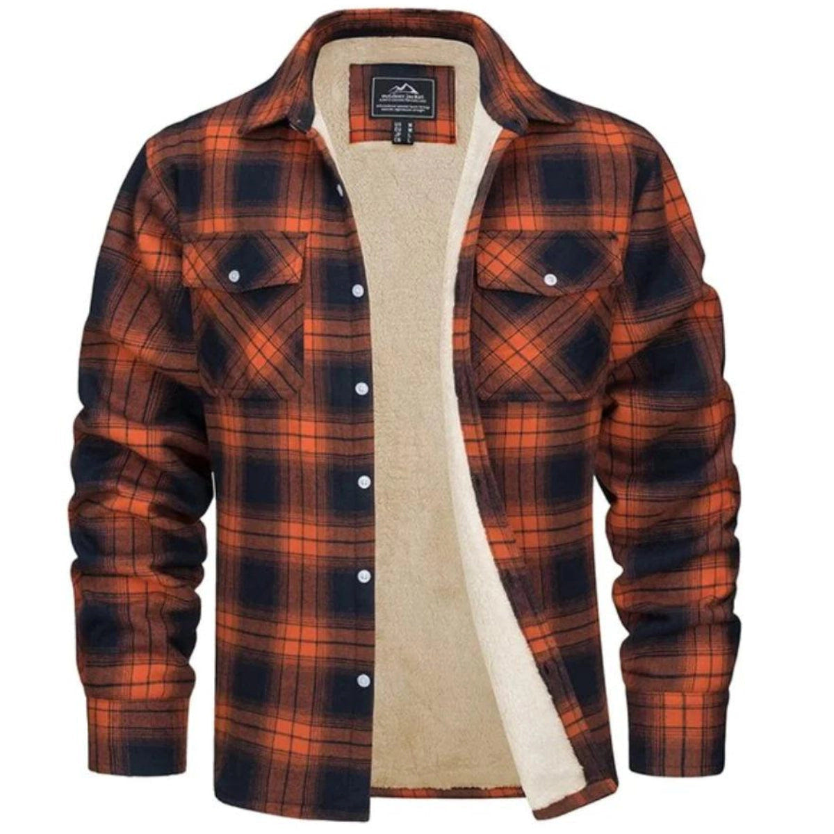 Bowen | Men's Plaid Sherpa Lined Long Sleeve Shirt Jacket