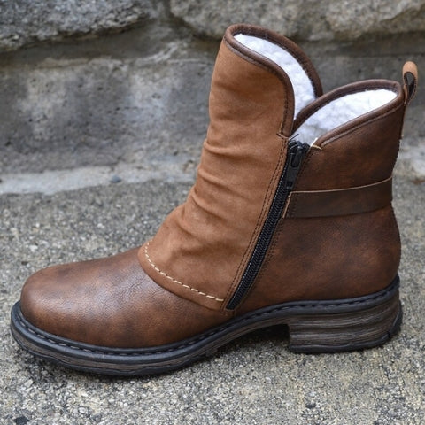 Imogen | Women's Brown Slouchy Low Heel Ankle Boot