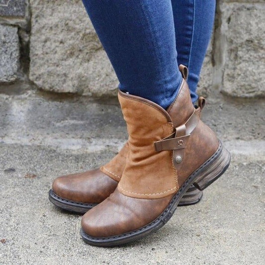 Imogen | Women's Brown Slouchy Low Heel Ankle Boot