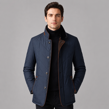Carson | Men's Stand Collar Zip Up Quilted Winter Jacket
