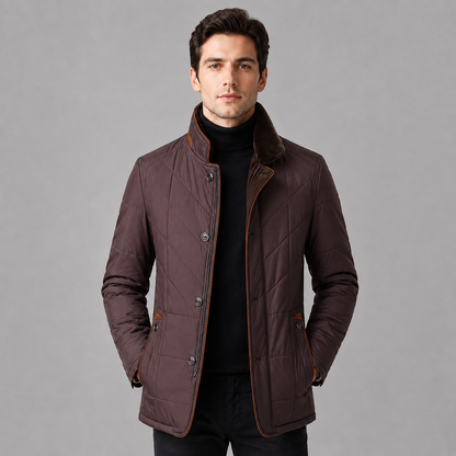 Carson | Men's Stand Collar Zip Up Quilted Winter Jacket