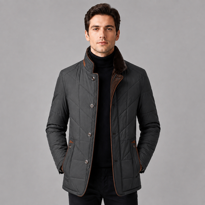 Carson | Men's Stand Collar Zip Up Quilted Winter Jacket
