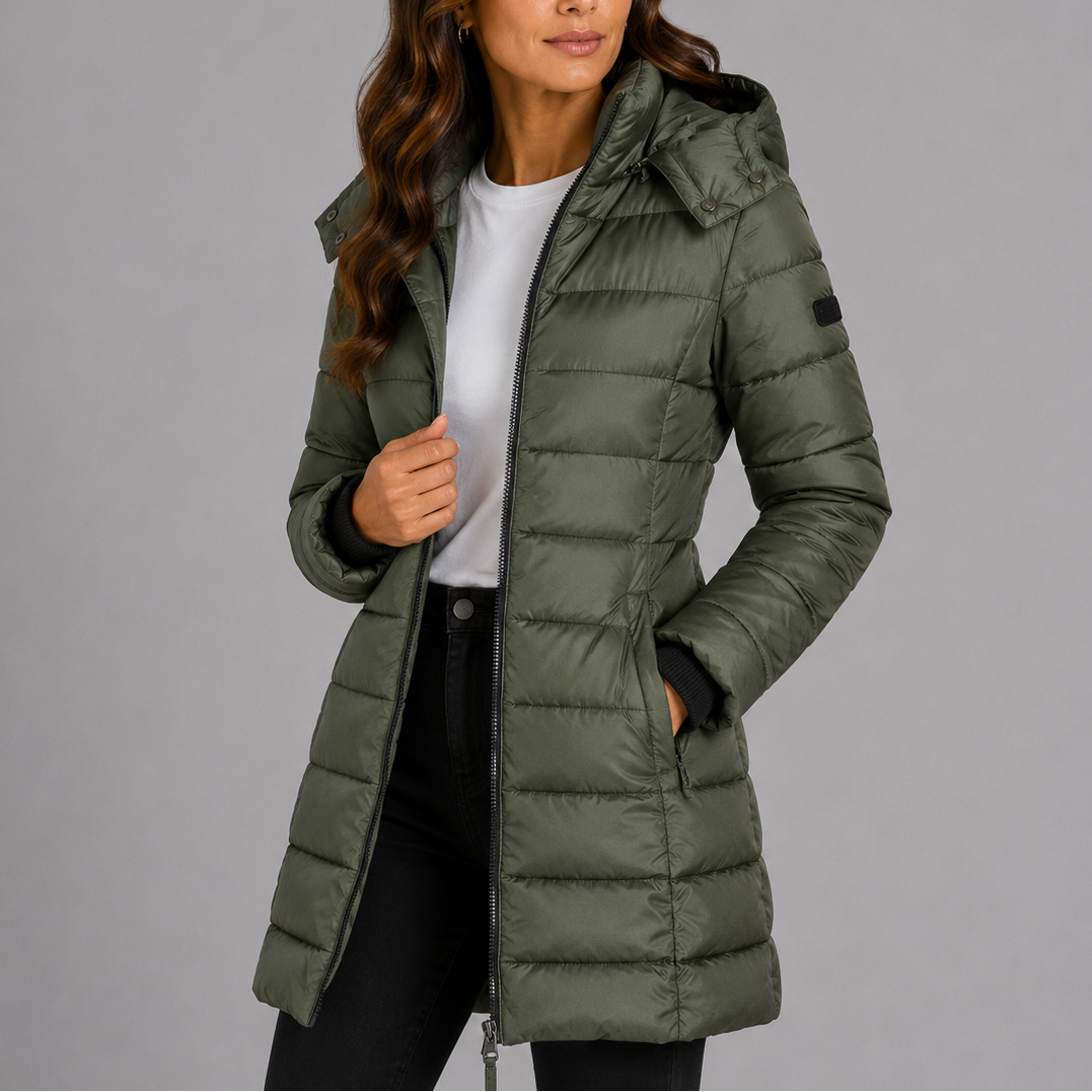 Hadley | Women's Long Hooded Quilted Puffer Winter Jacket