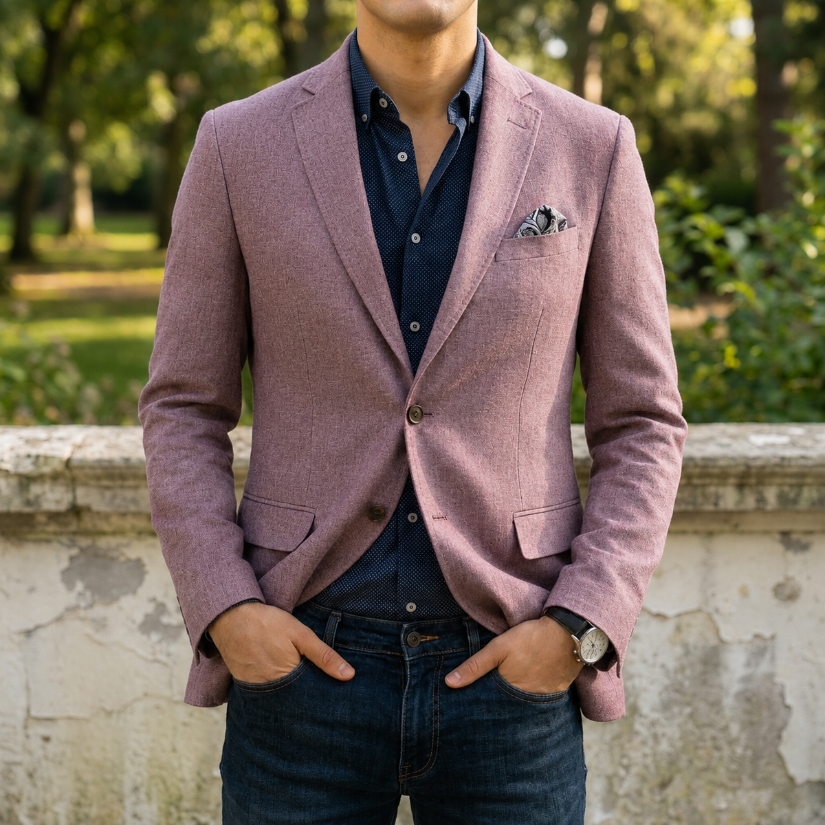Cyrus | Men's Slim Fit Notch Lapel Single-Breasted Two-Button Blazer