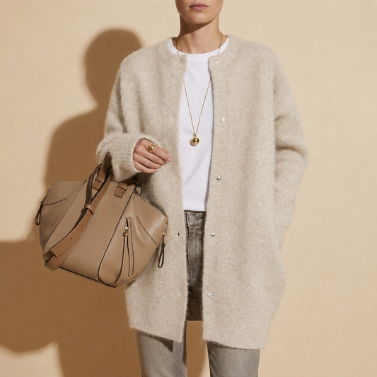 Bernadette | Women's Long Button Up Wool Blend Oversized Cardigan Sweater