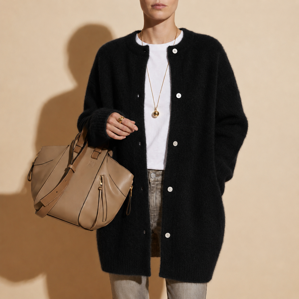 Bernadette | Women's Long Button Up Wool Blend Oversized Cardigan Sweater