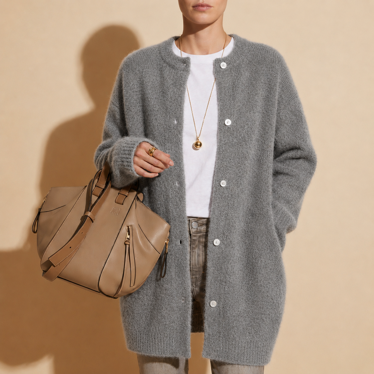 Bernadette | Women's Long Button Up Wool Blend Oversized Cardigan Sweater