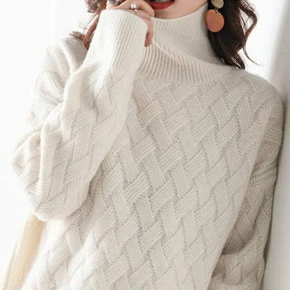 Betty | Women's Oversized Chunky Knit Pullover Turtleneck Sweater