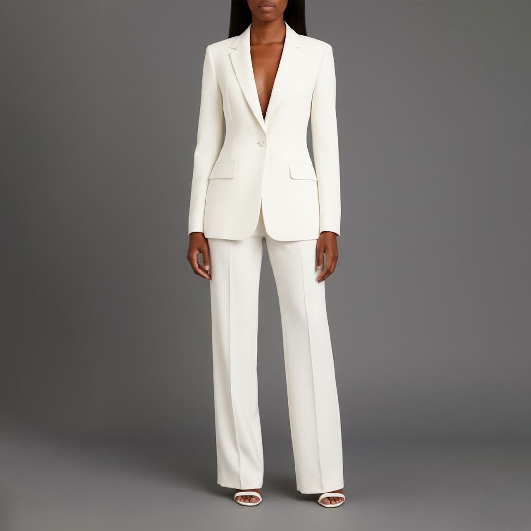 Ella | Women's Tailored Two-Piece Wide Leg Formal Suit Set