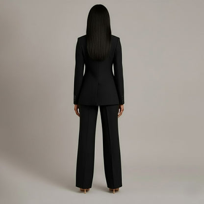 Ella | Women's Tailored Two-Piece Wide Leg Formal Suit Set