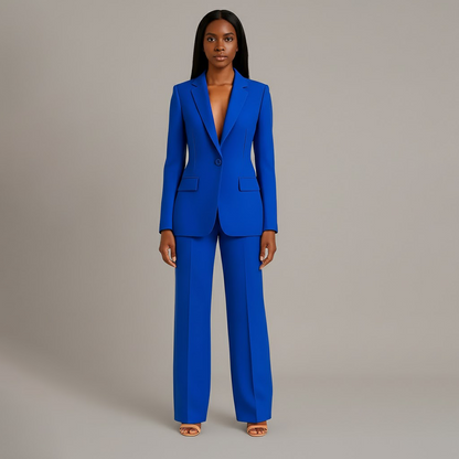 Ella | Women's Tailored Two-Piece Wide Leg Formal Suit Set
