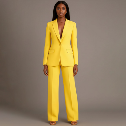 Ella | Women's Tailored Two-Piece Wide Leg Formal Suit Set