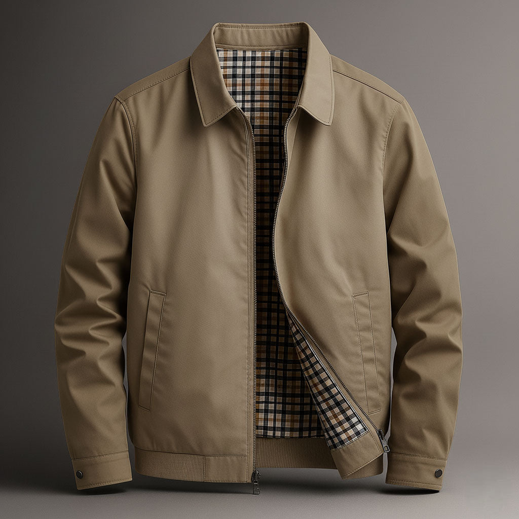 Kestrel | Men's Casual Zip-Up Check-Lined Harrington Jacket