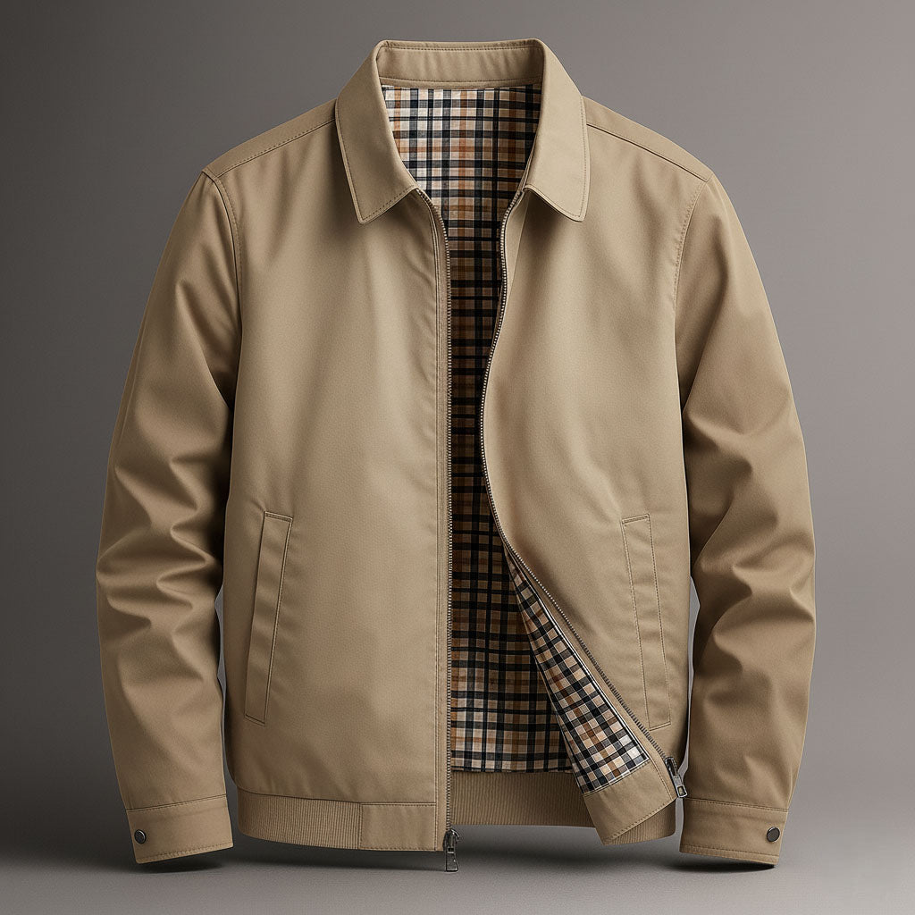 Kestrel | Men's Casual Zip-Up Check-Lined Harrington Jacket