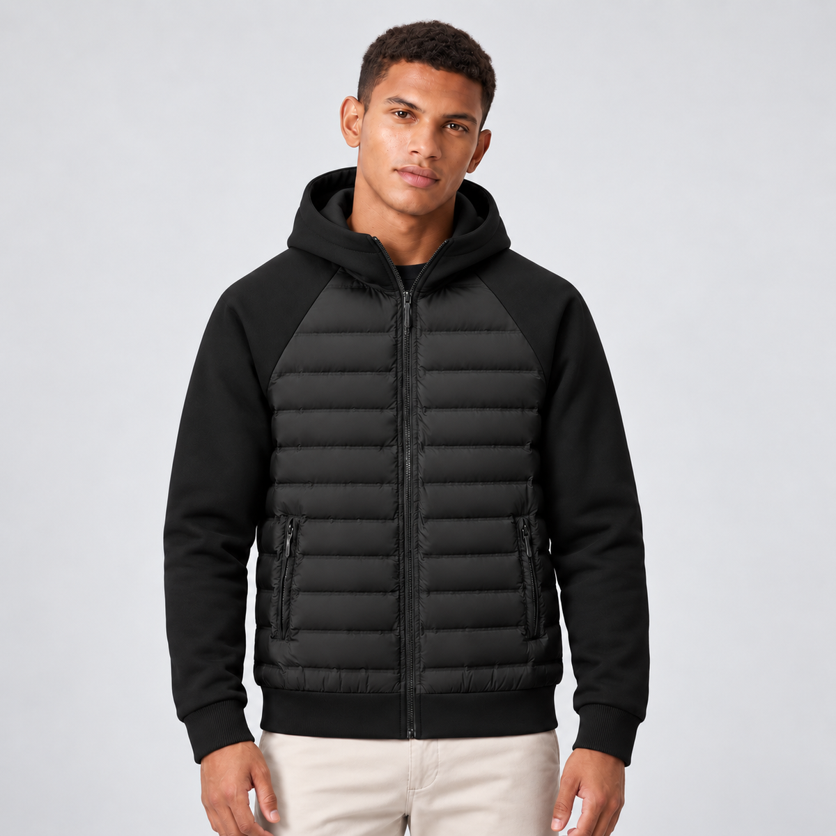 Caleb | Men's Quilted Hooded Puffer Hybrid Winter Jacket