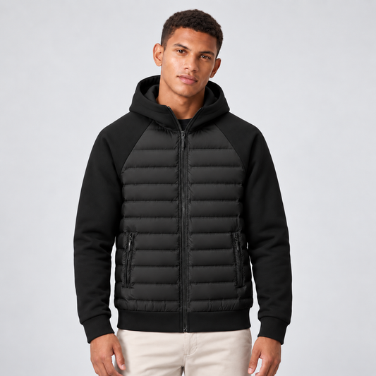 Caleb | Men's Quilted Hooded Puffer Hybrid Winter Jacket