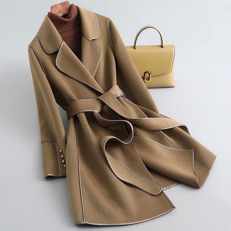 Adalind | Women's Belted Wrap Longline Winter Dress Coat