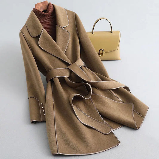 Adalind | Women's Belted Wrap Longline Winter Dress Coat