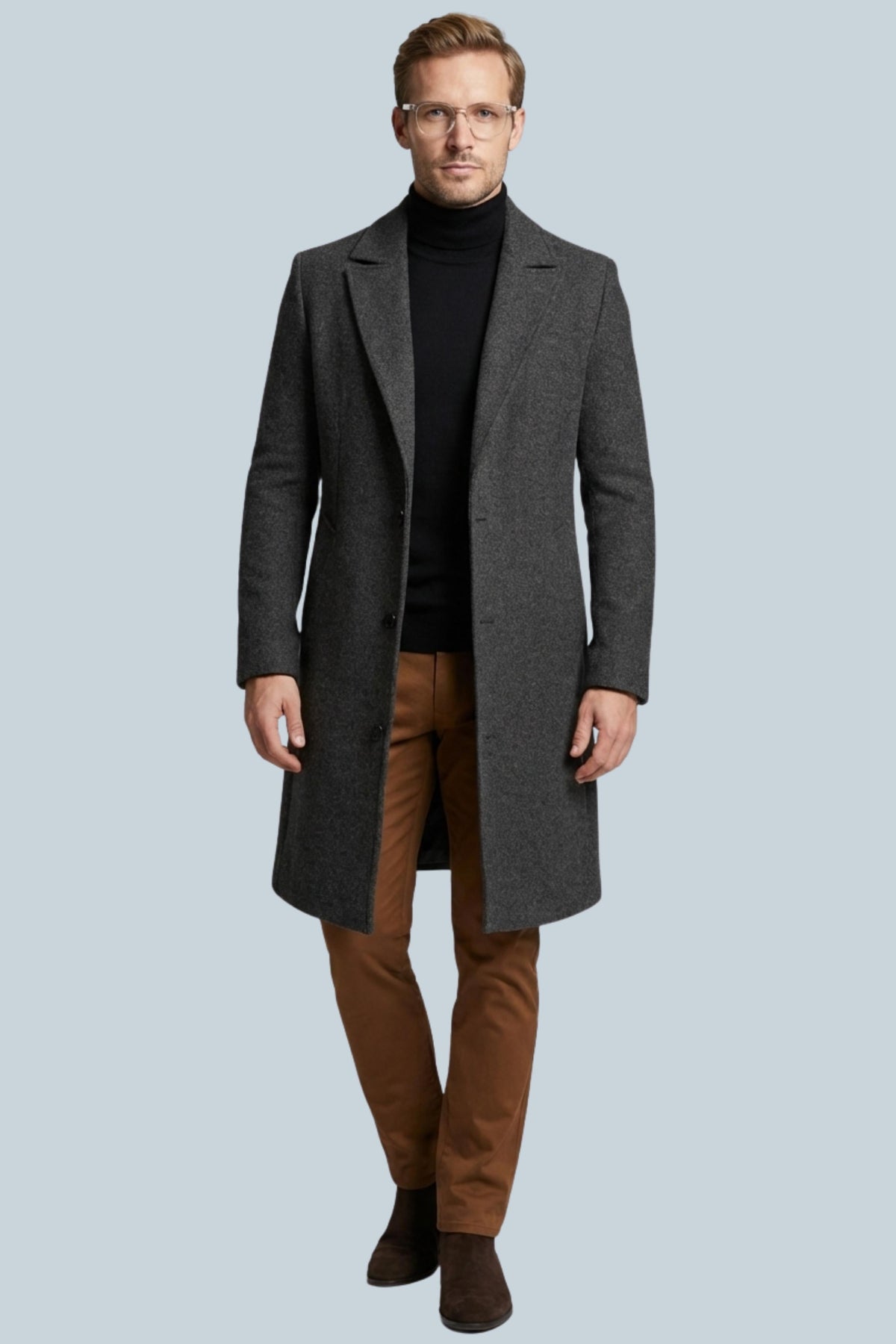 Cooper | Men's Longline Single Breasted Notch Lapel Tailored Winter Coat