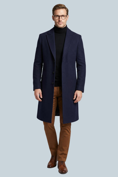 Cooper | Men's Longline Single Breasted Notch Lapel Tailored Winter Coat