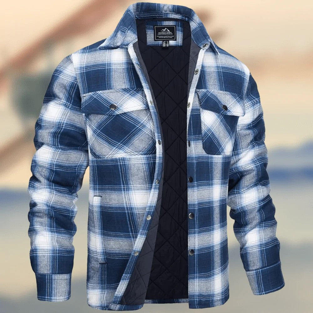 Rockwell | Men's Plaid Snap-Front Quilted-Lined Flannel Jacket