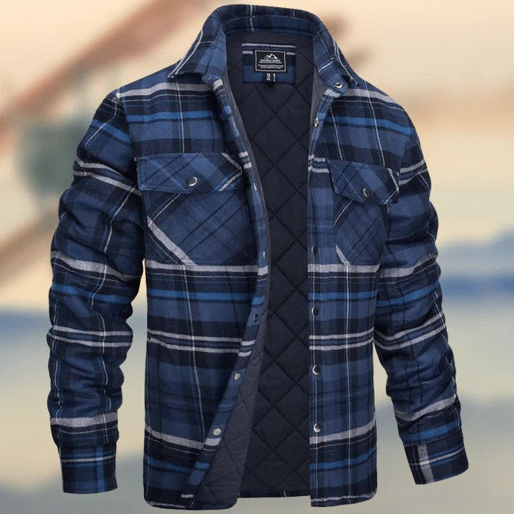 Rockwell | Men's Plaid Snap-Front Quilted-Lined Flannel Jacket
