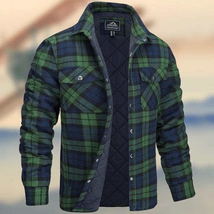 Rockwell | Men's Plaid Snap-Front Quilted-Lined Flannel Jacket