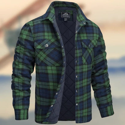 Rockwell | Men's Plaid Snap-Front Quilted-Lined Flannel Jacket