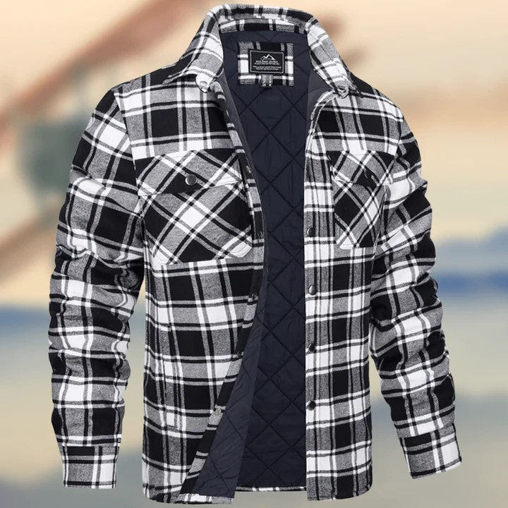 Rockwell | Men's Plaid Snap-Front Quilted-Lined Flannel Jacket