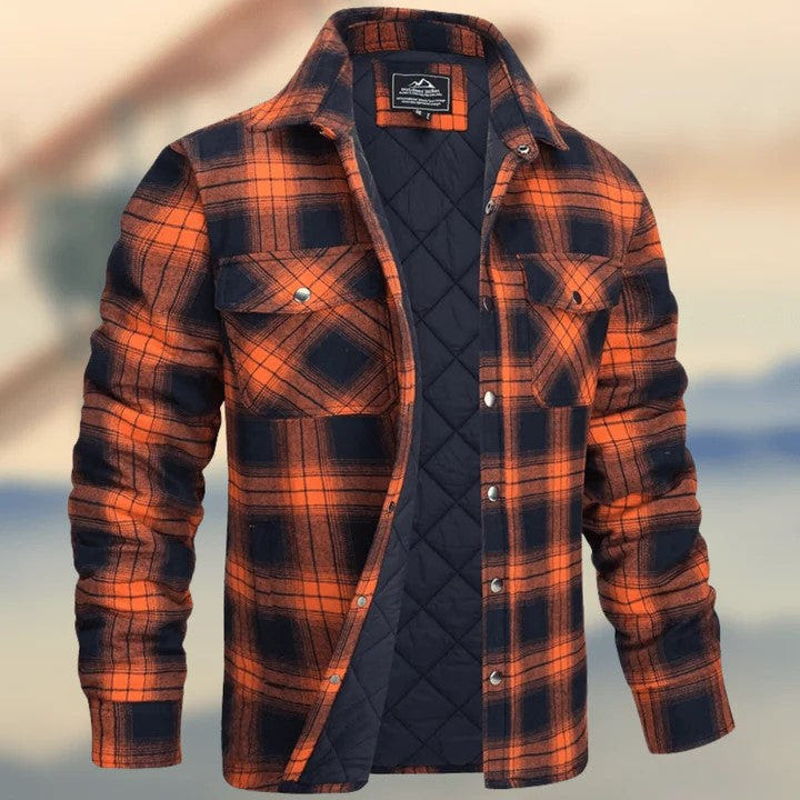 Rockwell | Men's Plaid Snap-Front Quilted-Lined Flannel Jacket