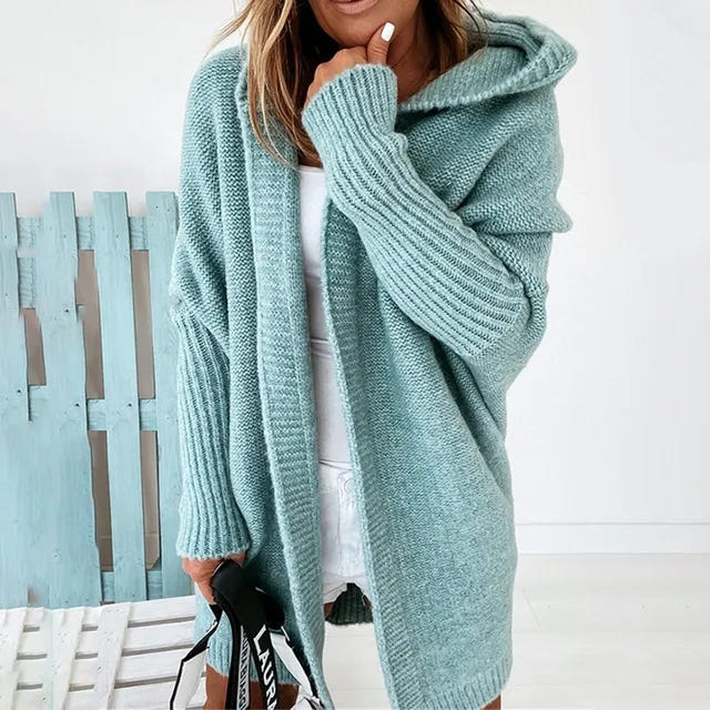Maeve | Women's Oversized Hooded Long Knit Cardigan Sweater