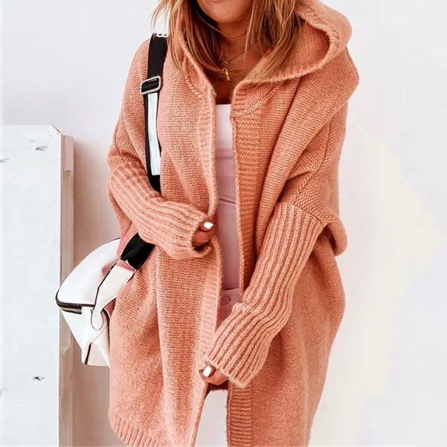 Maeve | Women's Oversized Hooded Long Knit Cardigan Sweater