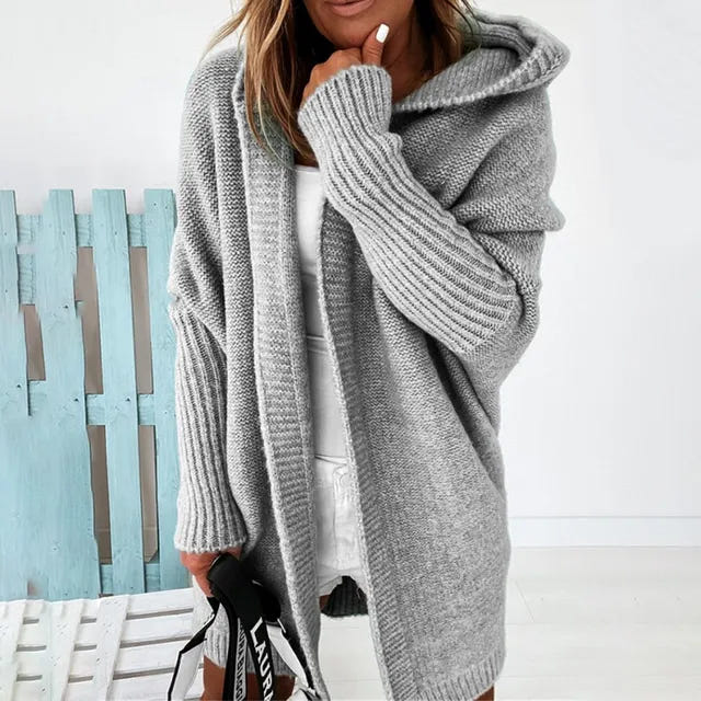 Maeve | Women's Oversized Hooded Long Knit Cardigan Sweater