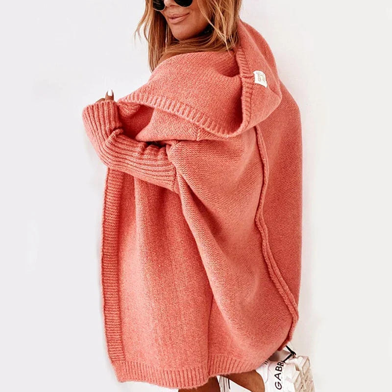 Maeve | Women's Oversized Hooded Long Knit Cardigan Sweater