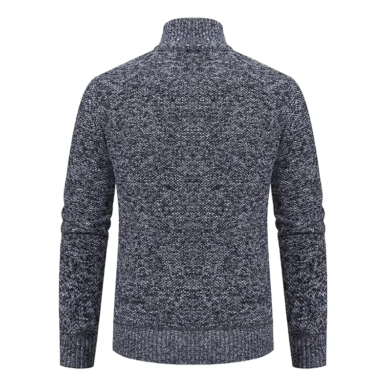 Anders | Men's Full-Zip Mock Neck Textured Knit Cardigan Sweater