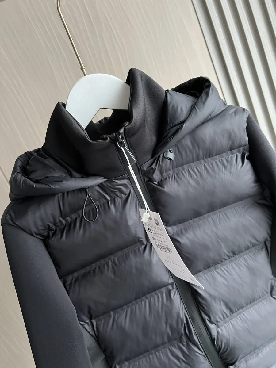Ashley | Women's Lightweight Hooded Quilted Black Cropped Puffer Jacket