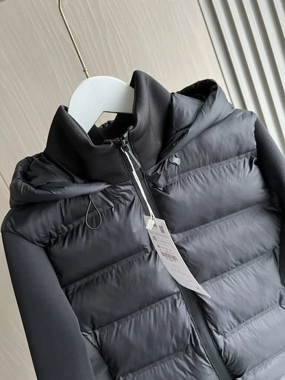 Ashley | Women's Lightweight Hooded Quilted Black Cropped Puffer Jacket