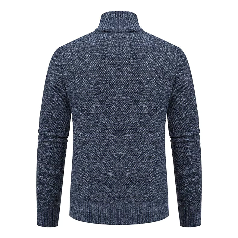 Anders | Men's Full-Zip Mock Neck Textured Knit Cardigan Sweater