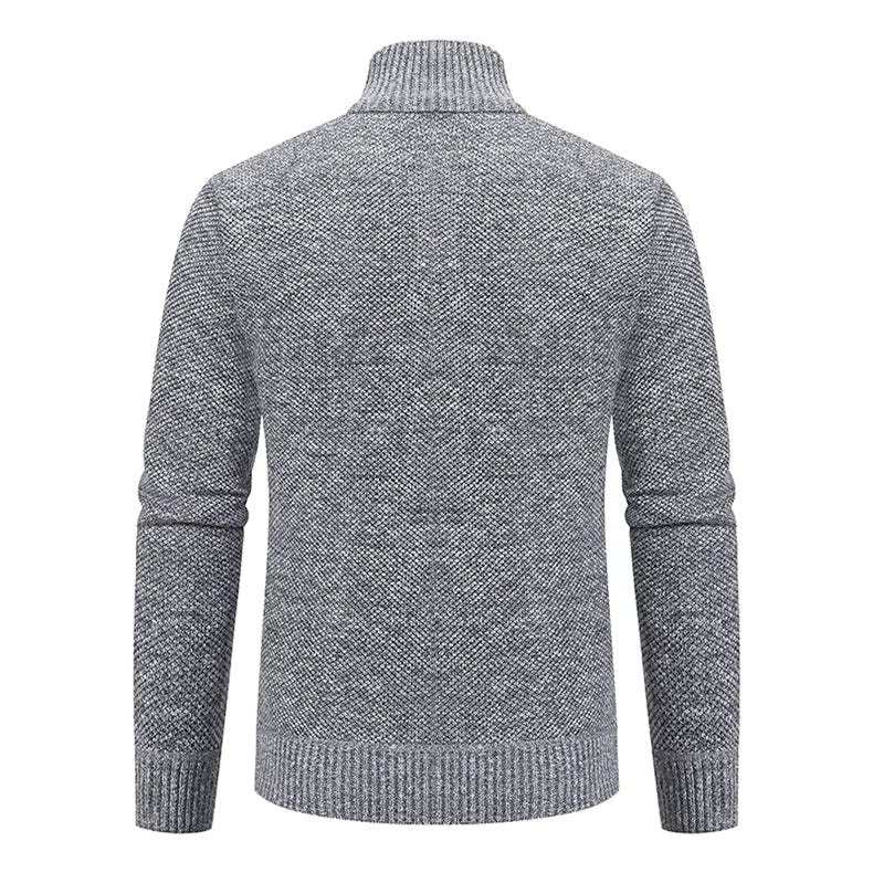 Anders | Men's Full-Zip Mock Neck Textured Knit Cardigan Sweater