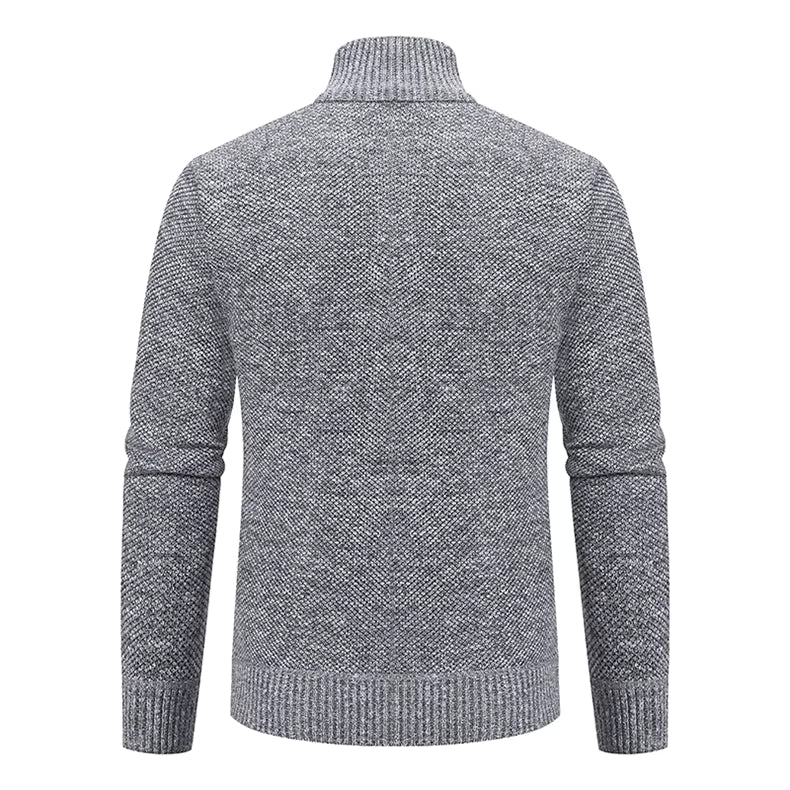 Anders | Men's Full-Zip Mock Neck Textured Knit Cardigan Sweater