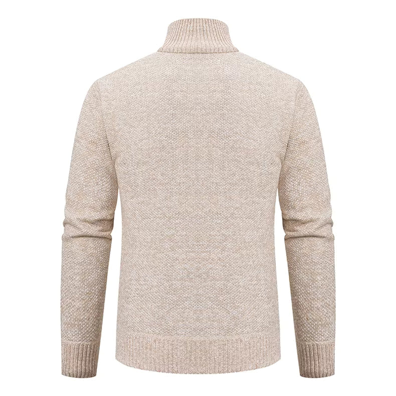 Anders | Men's Full-Zip Mock Neck Textured Knit Cardigan Sweater