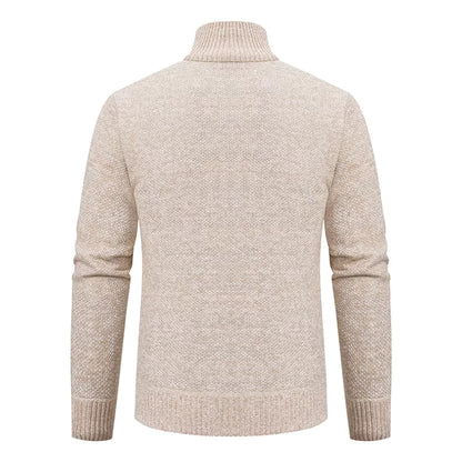 Anders | Men's Full-Zip Mock Neck Textured Knit Cardigan Sweater