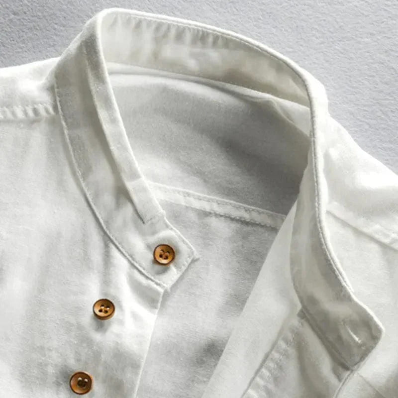Callum | Men's Stand Collar Button Up Long Sleeve Shirt